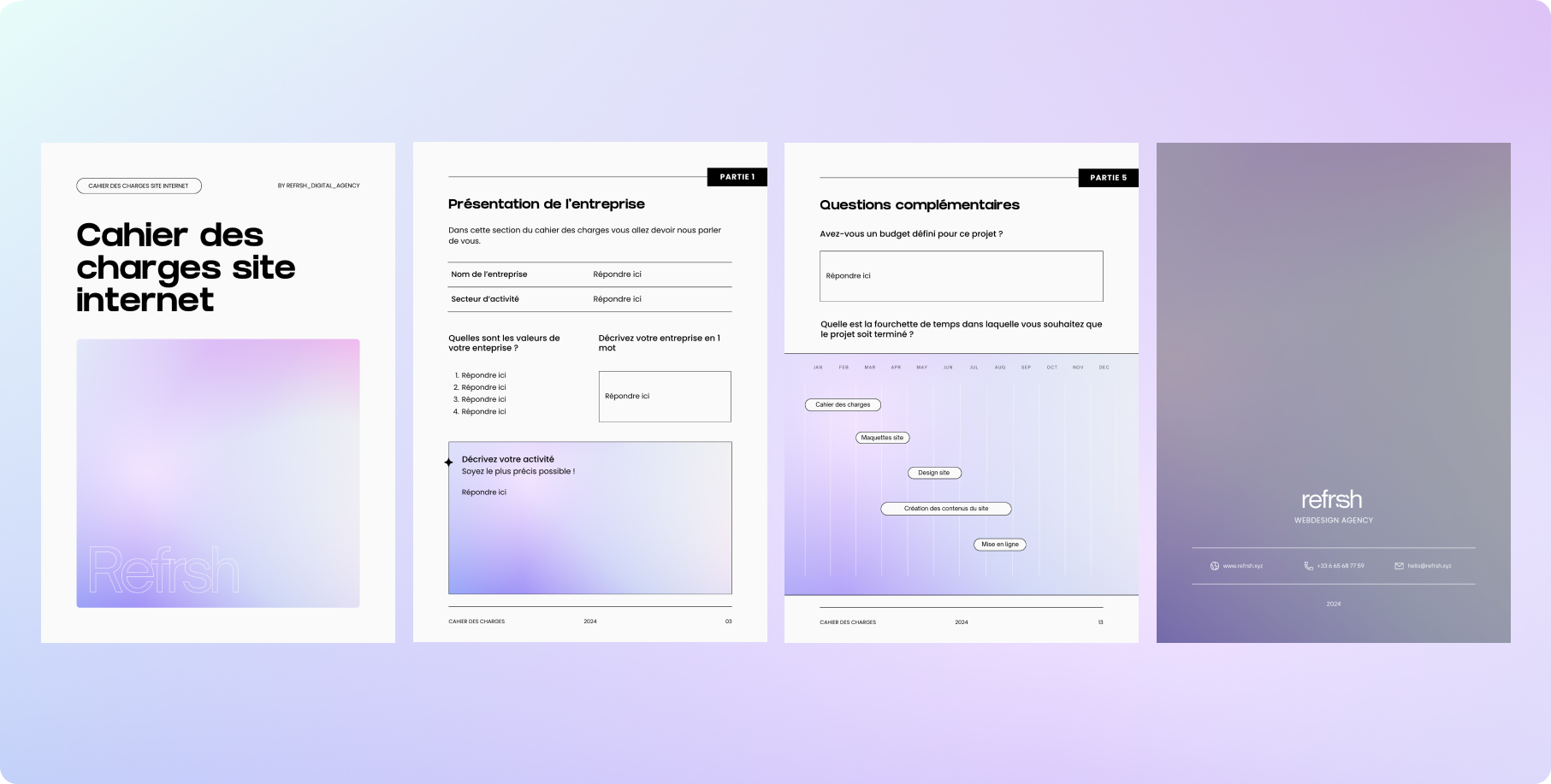 cahier des charges site internet exemple de page